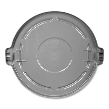 Rubbermaid® Commercial Round Flat Top Lid, For 32 Gal Round Brute Containers, 22.25" Diameter, Gray freeshipping - TVN Wholesale